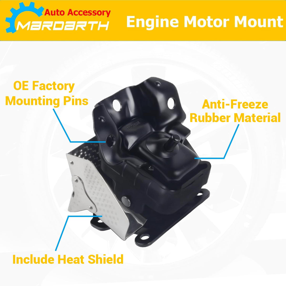 Mardarth close-up of heat shield protecting mount and boosting durability