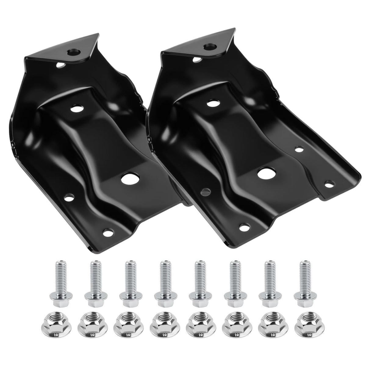Mardarth front view of rear leaf spring bracket kit showing fitment benefit