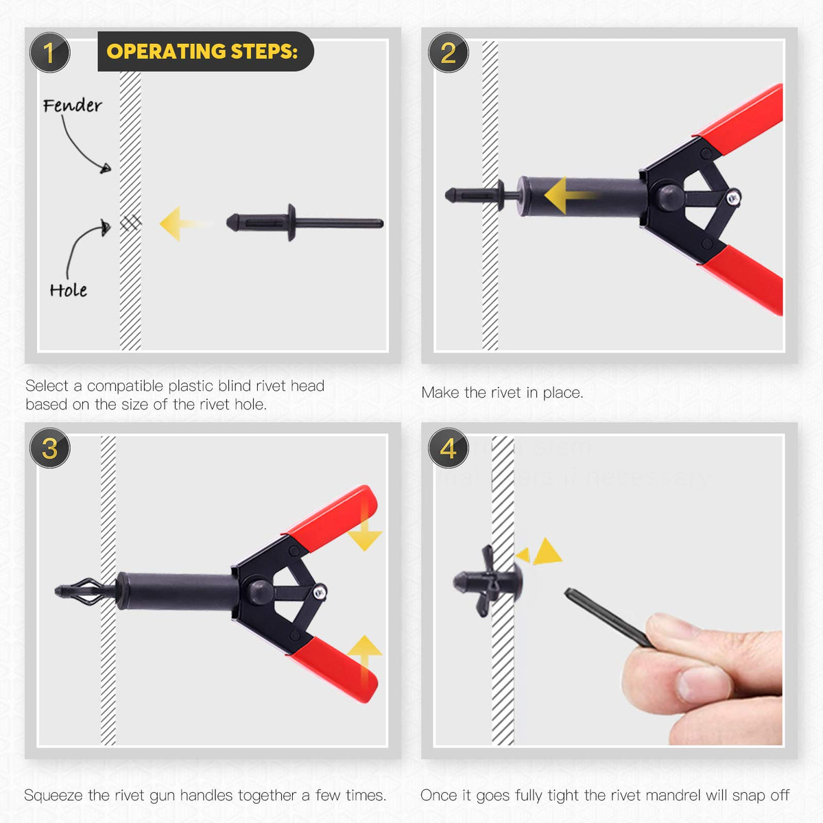 Mardatt removal tool and mandrel detail for easy fixes