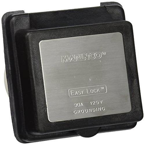Marinco Park Power close-up of soft-touch cap and Easy Lock ring, easy watertight sealing