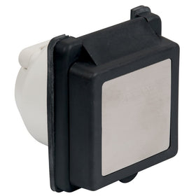 Marinco Park Power front view showing inlet and stainless trim, durable outdoor protection