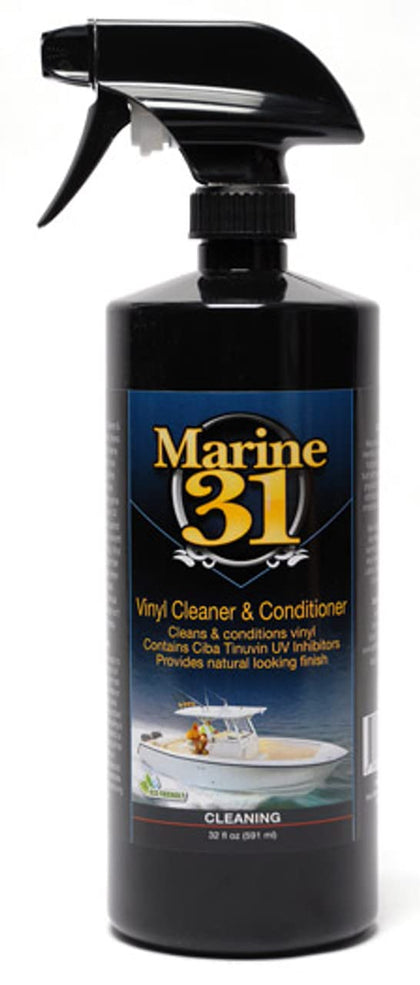 Marine 31 front label on 32 oz bottle showing product branding and usage benefits