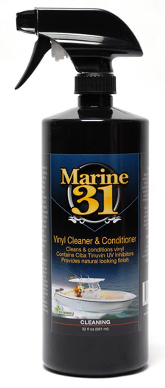 Marine 31 front label on 32 oz bottle showing product branding and usage benefits
