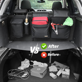 MARKSIGN organizer installed in compact SUV trunk area to maximize cargo space