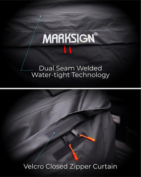 MARKSIGN close-up of welded seam highlighting waterproof strength