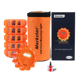 Markstor front packaging showing six LED flares and storage bag for quick identification and preparedness