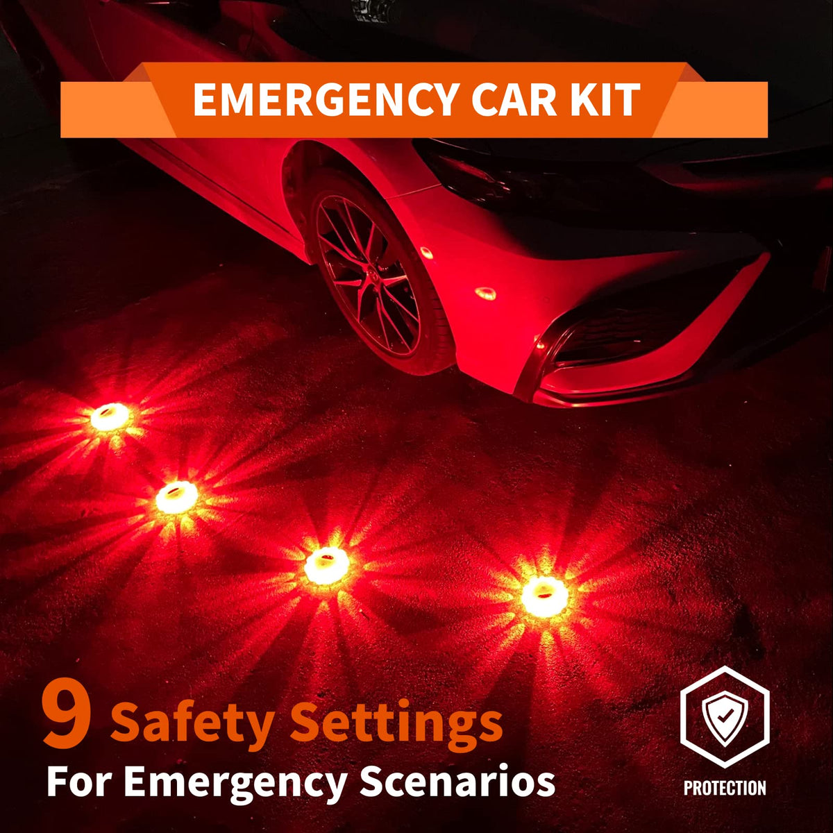 Markstor flares stored in car trunk bag illustrating organized storage and travel readiness