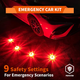Markstor flares stored in car trunk bag illustrating organized storage and travel readiness