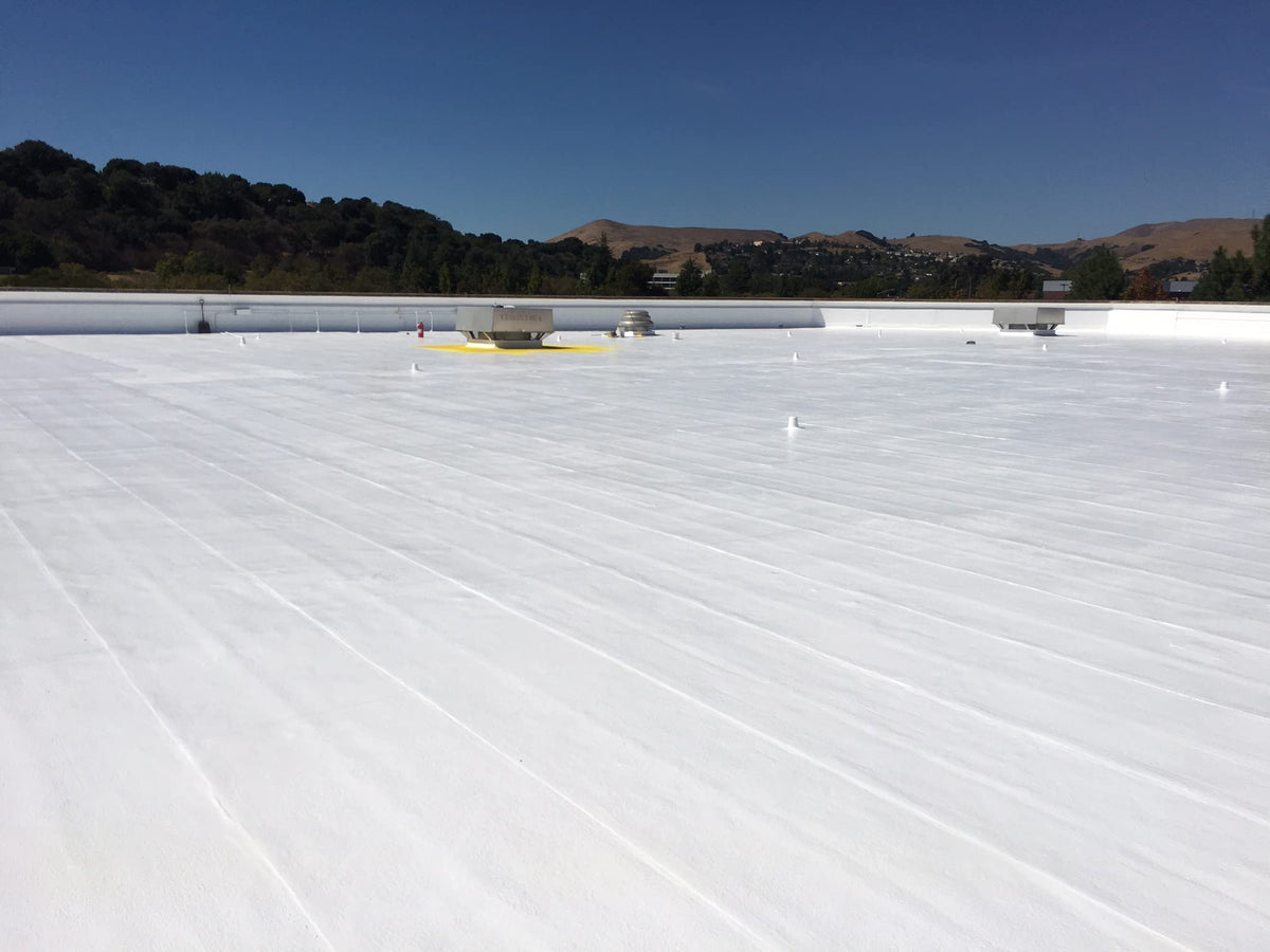 Marlin Coatings sealing a roof seam demonstrating flexible, leak-resistant bond