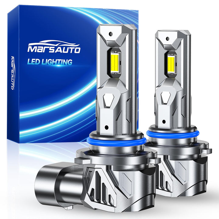 Marsauto 9005 pack-of-2 front view showing compact plug-and-play design and bright output