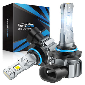 Marsauto 9005 pair front view showing compact plug-and-play design and bright output