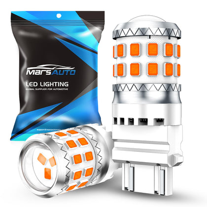 marsauto bulb front packaging showing amber LEDs and pack benefits