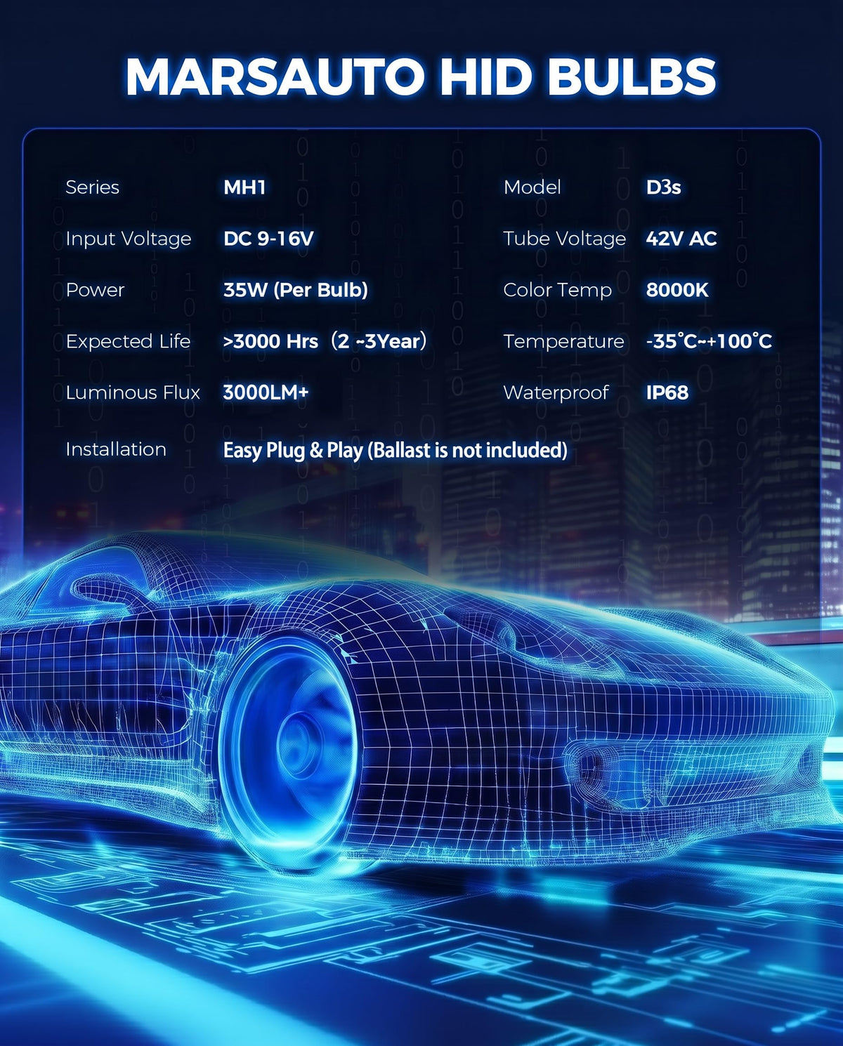 Marsauto D3S quartz glass detail demonstrating UV resistance and durability
