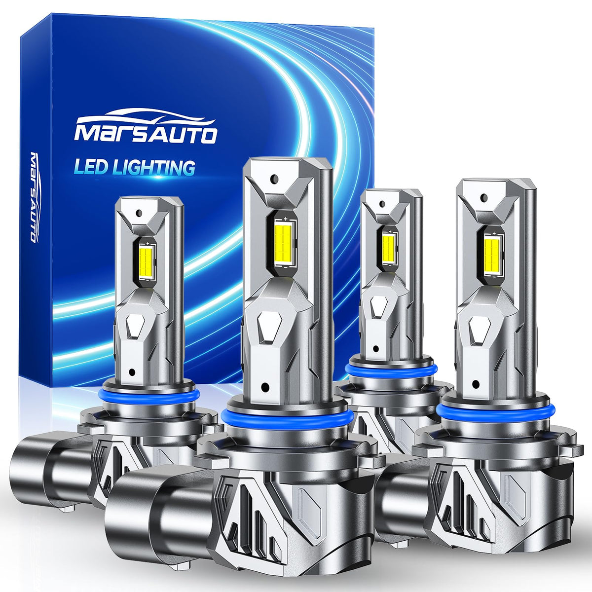 Marsauto front packaging showing four 9005 9006 bulbs and benefits