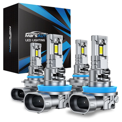 Marsauto front packaging showing pack of four bulbs and quick install benefit