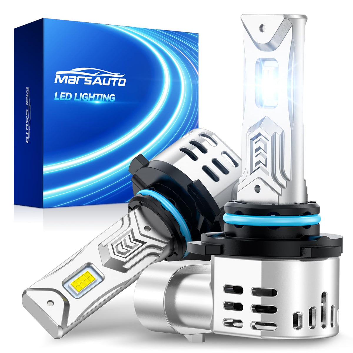 Marsauto front view of two 9005 bulbs showing plug-and-play benefit