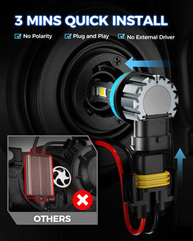 Marsauto headlights illuminating a highway at night showing clearer long-range visibility
