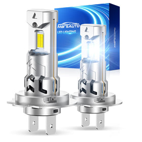 Marsauto H7 front view of packaged bulbs showing compact design and instant upgrade benefit