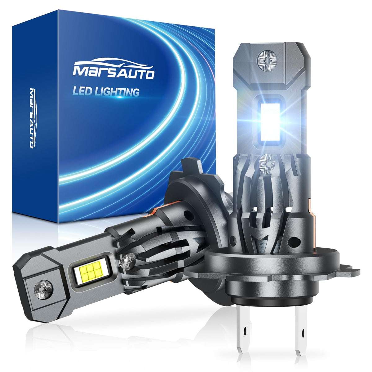 Marsauto H7 front packaging showing product and benefits for quick fit