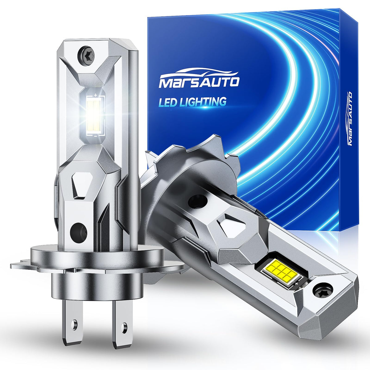 Marsauto H7 front packaging showing two bulbs and clear product view for quick selection