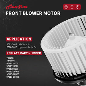 Marsflex blower motor fan cage close-up highlighting balanced blades for quieter operation