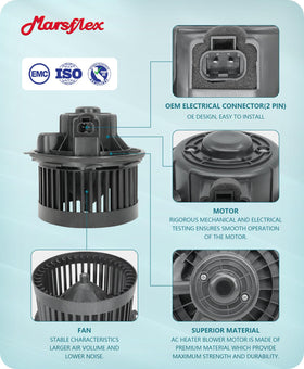 Marsflex blower motor next to ruler demonstrating correct installation size