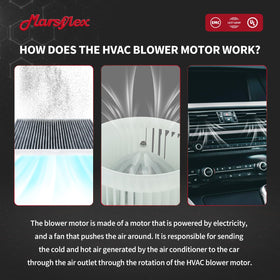 Marsflex blower motor installed in Honda Civic dashboard demonstrating direct-fit replacement