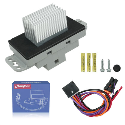 Marsflex blower resistor front view showing mounting holes and bracket, ensuring correct fit