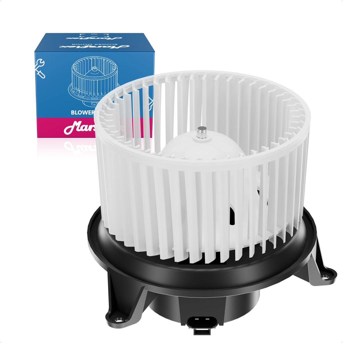 Marsflex front blower motor front view showing direct-fit design and improved airflow