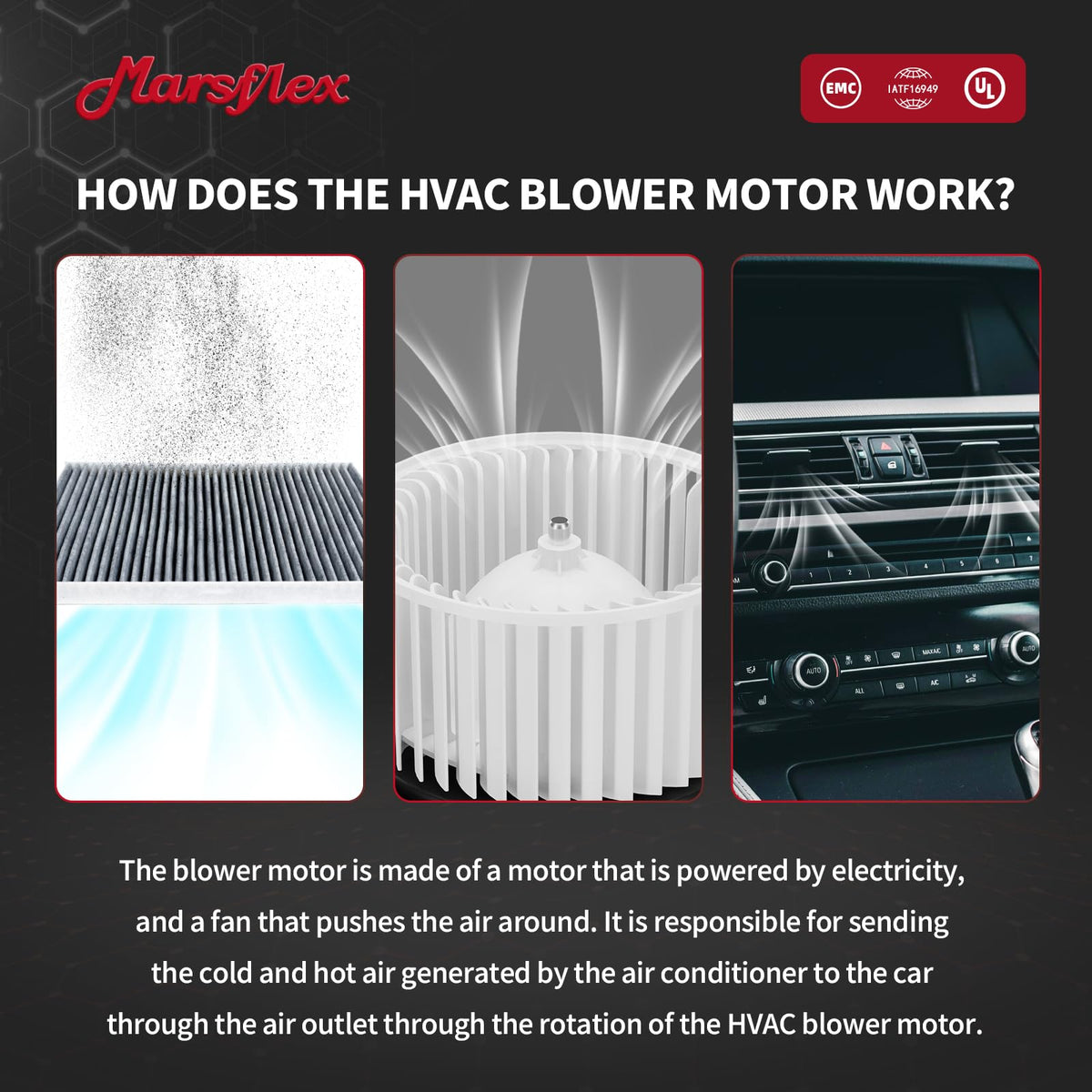 Marsflex motor detail showing armature and durable housing for longevity