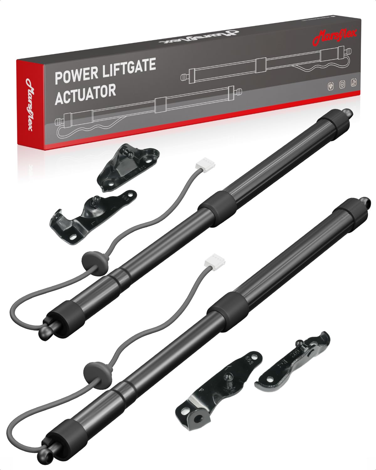Marsflex front view packaging showing two struts and connectors for easy replacement