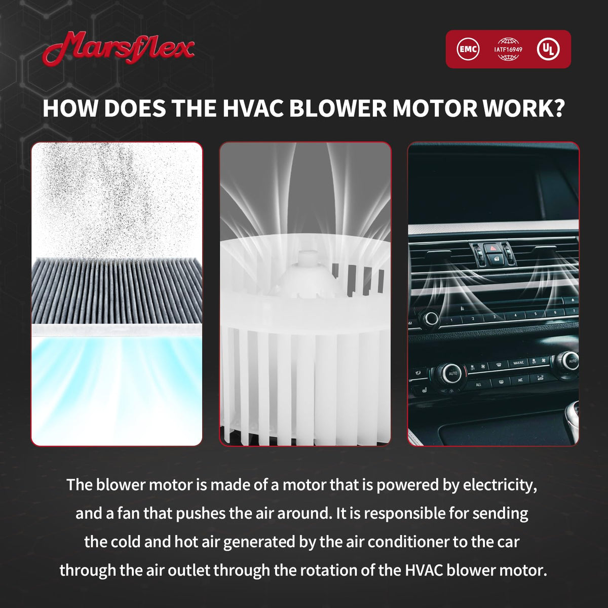 Marsflex blower motor installed inside Toyota Tacoma dashboard restoring cabin ventilation