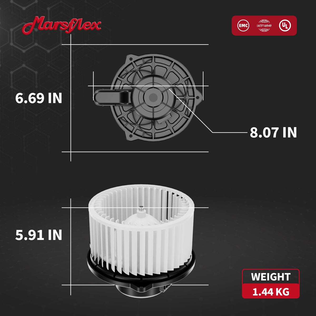 Marsflex blower motor installed in vehicle dashboard demonstrating restored cabin airflow