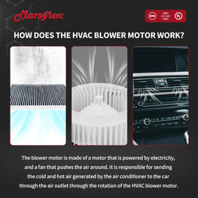 Marsflex blower motor installed in vehicle to show scale and direct replacement