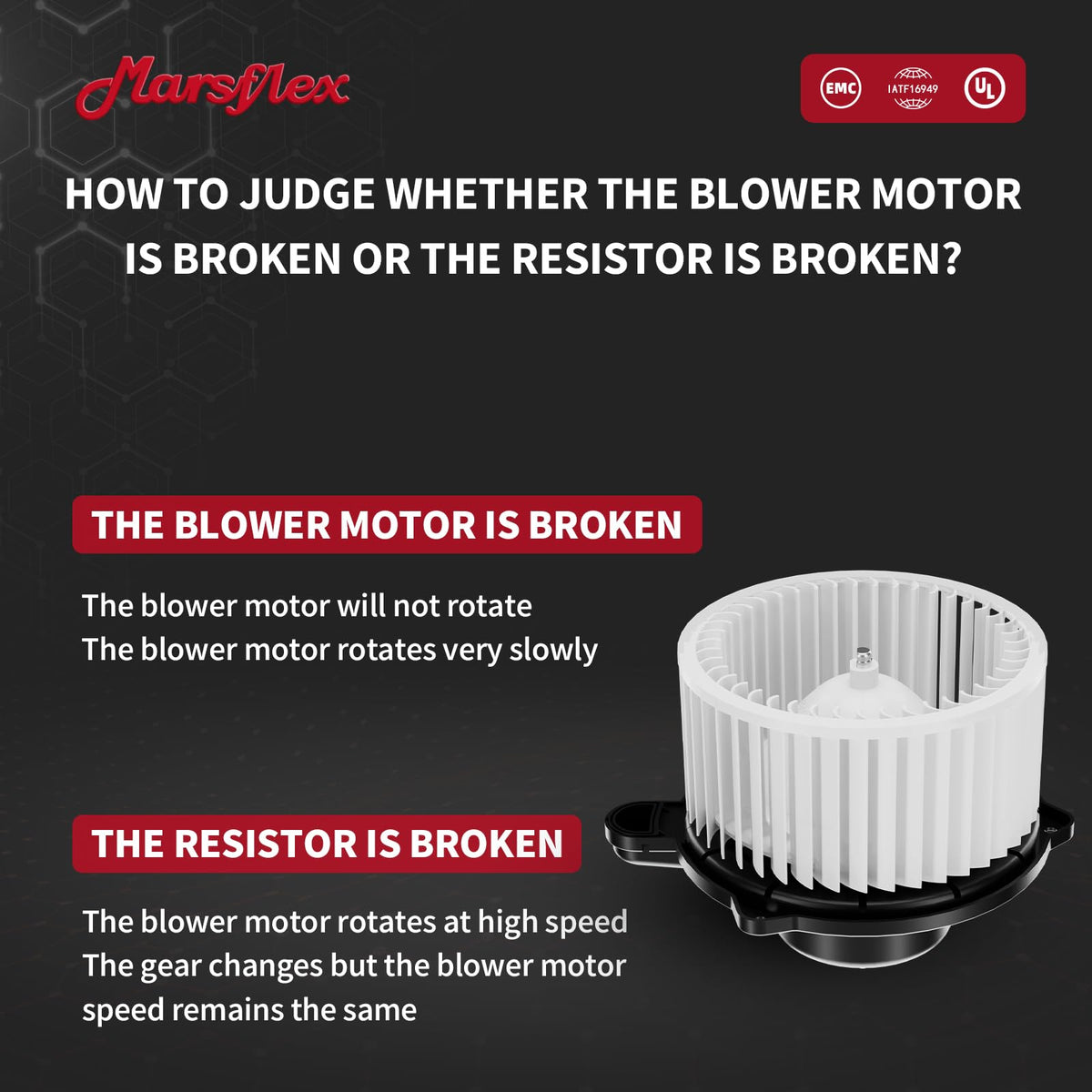 Marsflex motor connector and wiring detail for easy plug-and-play installation