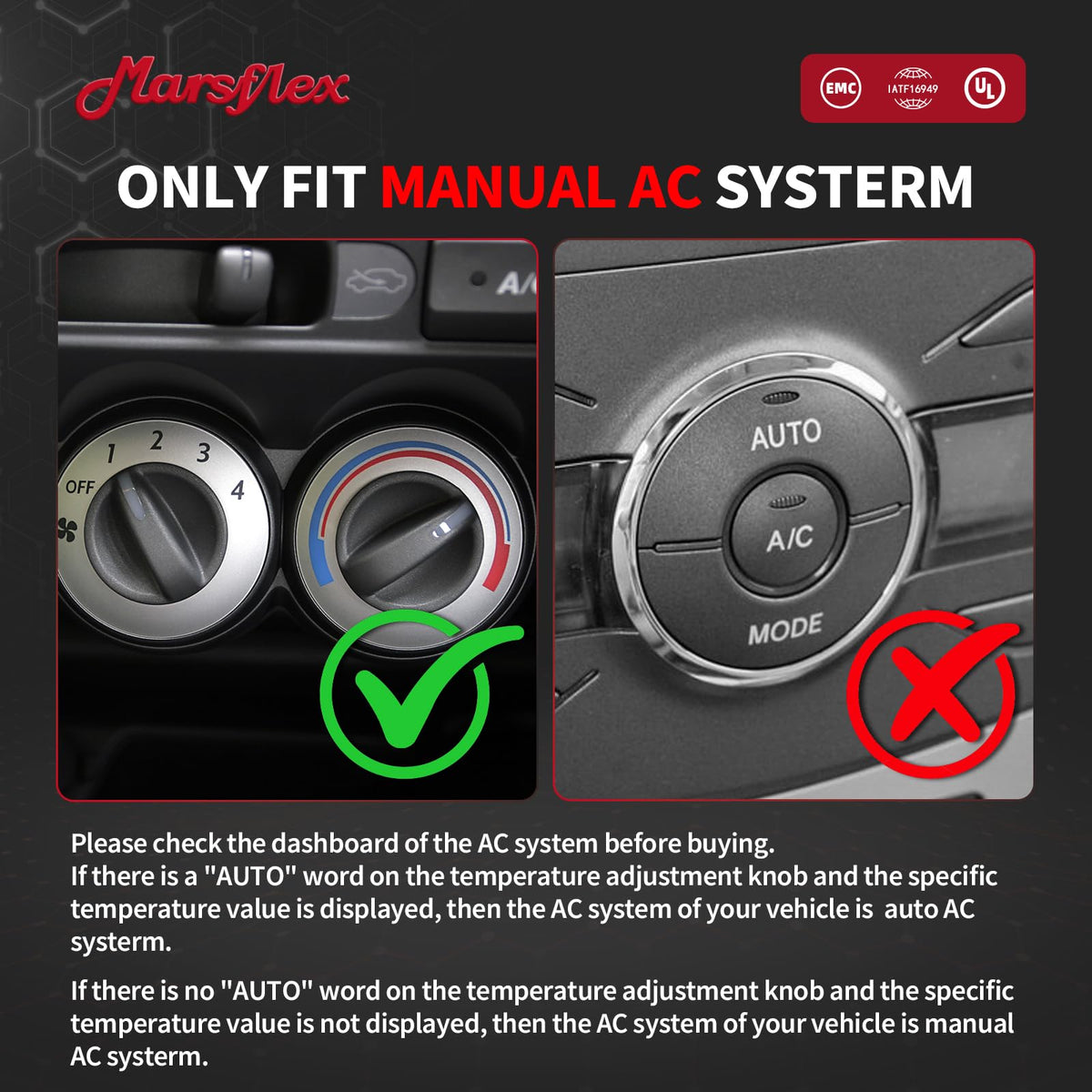 Marsflex motor label with OE numbers for quick identification and correct fit