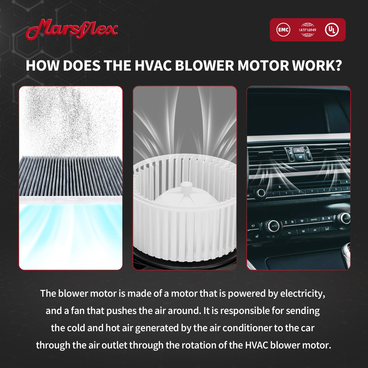 Marsflex blower motor in protective packaging ensuring arrival without damage