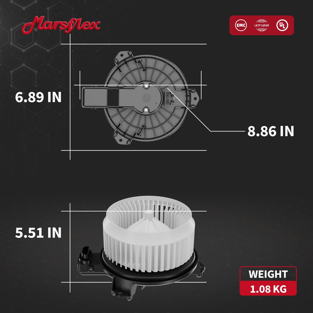 Marsflex packaging with foam shims protecting motor during shipping and handling