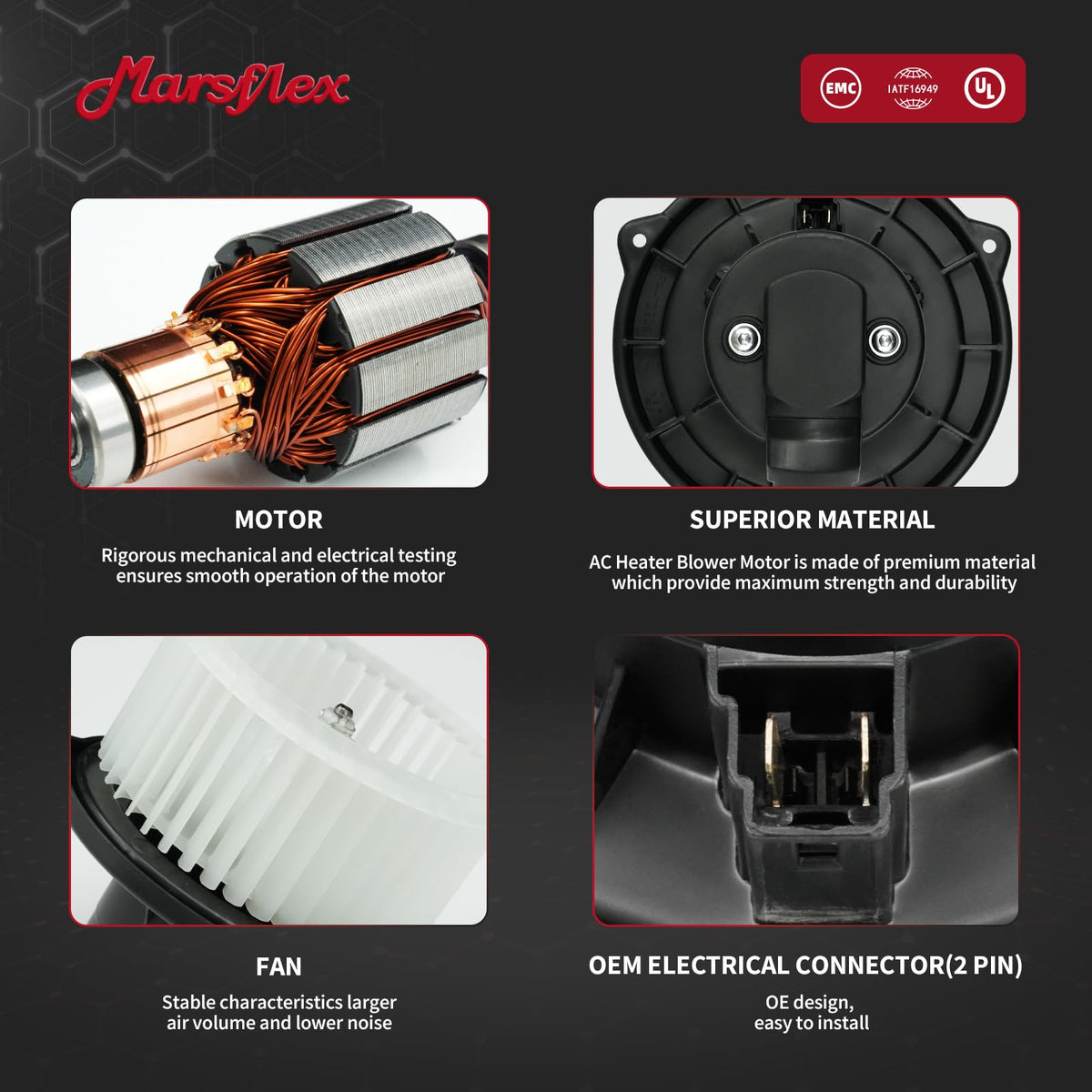 Marsflex rotor close-up detail showing balanced design for quieter operation