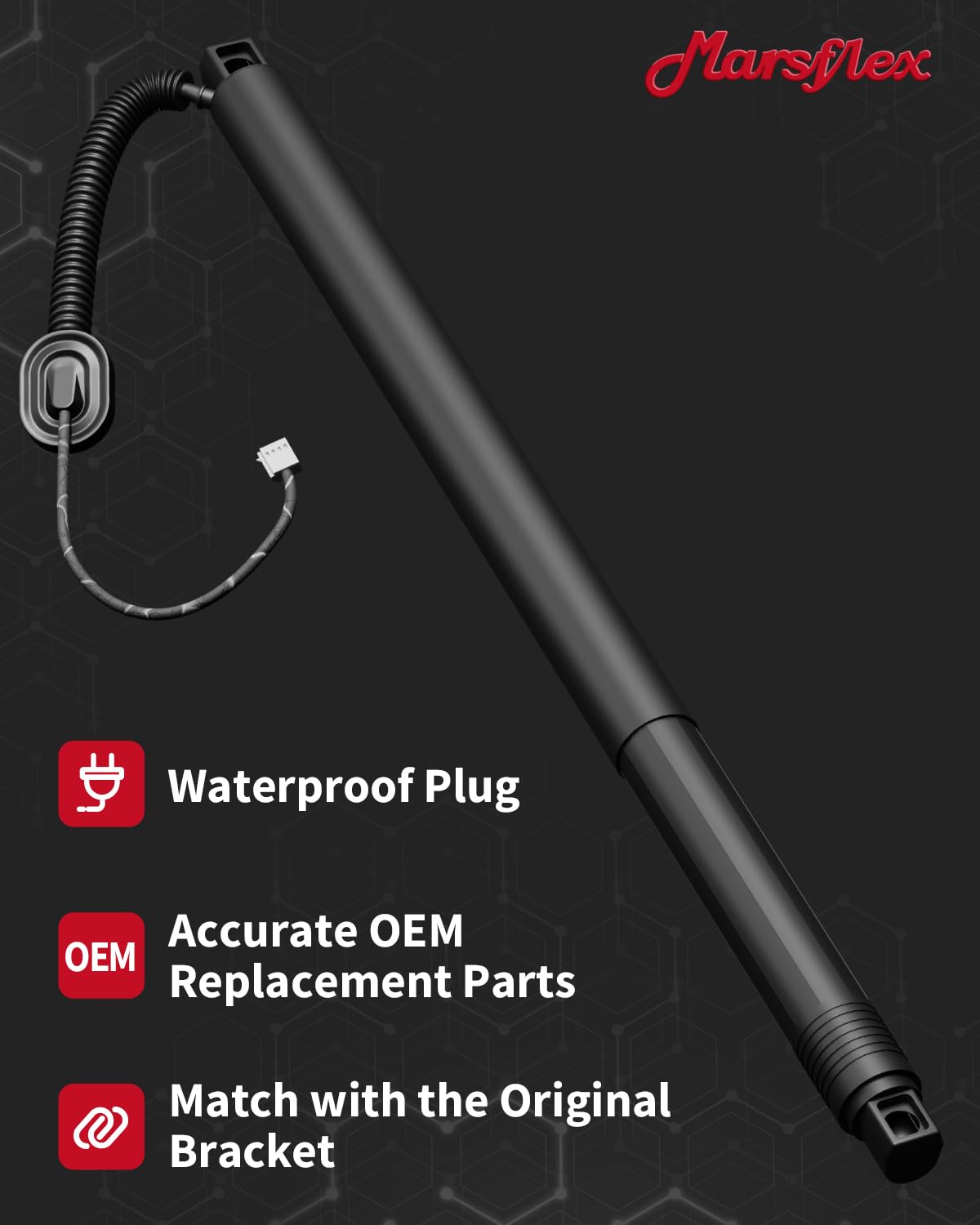 Marsflex shaft and ball stud close-up showing solid mounting and reliable support