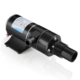 MARSOMGOR front view of macerator pump showing outlet and compact design, reliable performance