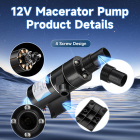 MARSOMGOR pump in a boat hatch lifestyle shot showing quiet operation and durability