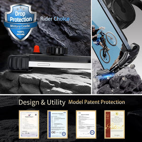 Marspeeder beside smartphone demonstrating size fit for 4.7 to 6.8 inch phones benefit