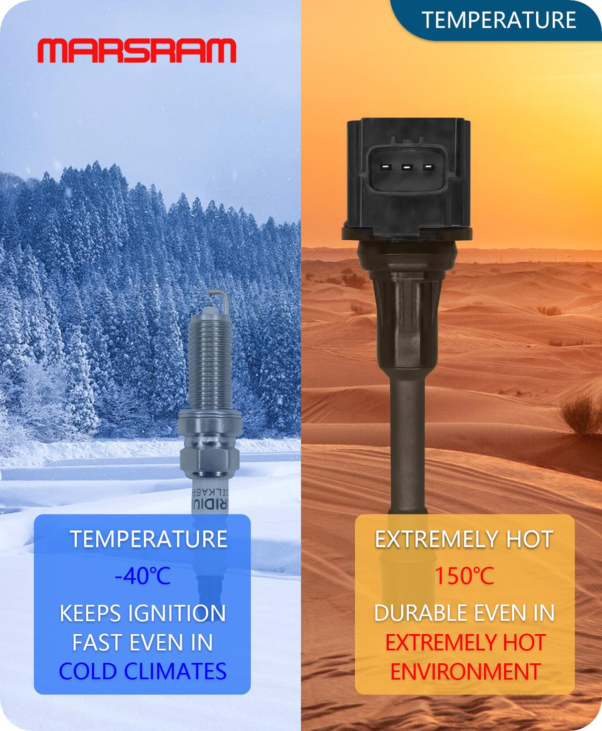 Marsram coil connector and boot focus showing secure electrical contact benefit