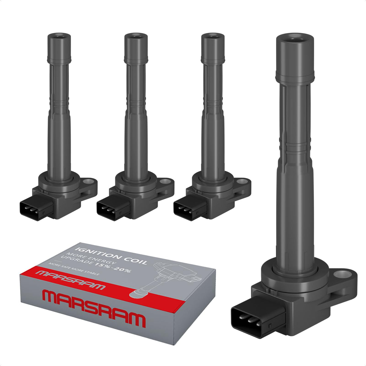 Marsram ignition coil front view showing fitment and durable housing benefit