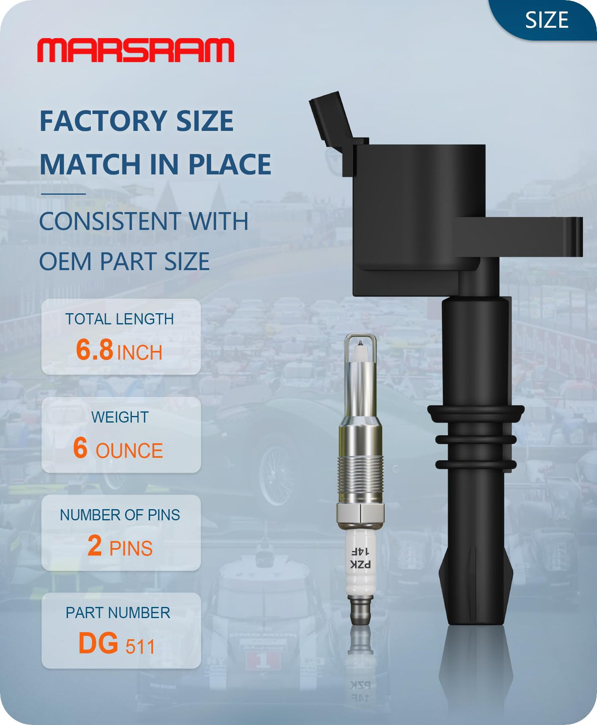Marsram product label and part numbers close-up to confirm compatibility and proper replacement