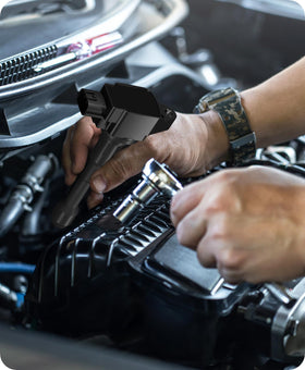 marsram mechanic installing coil in garage, shows easy DIY installation benefit