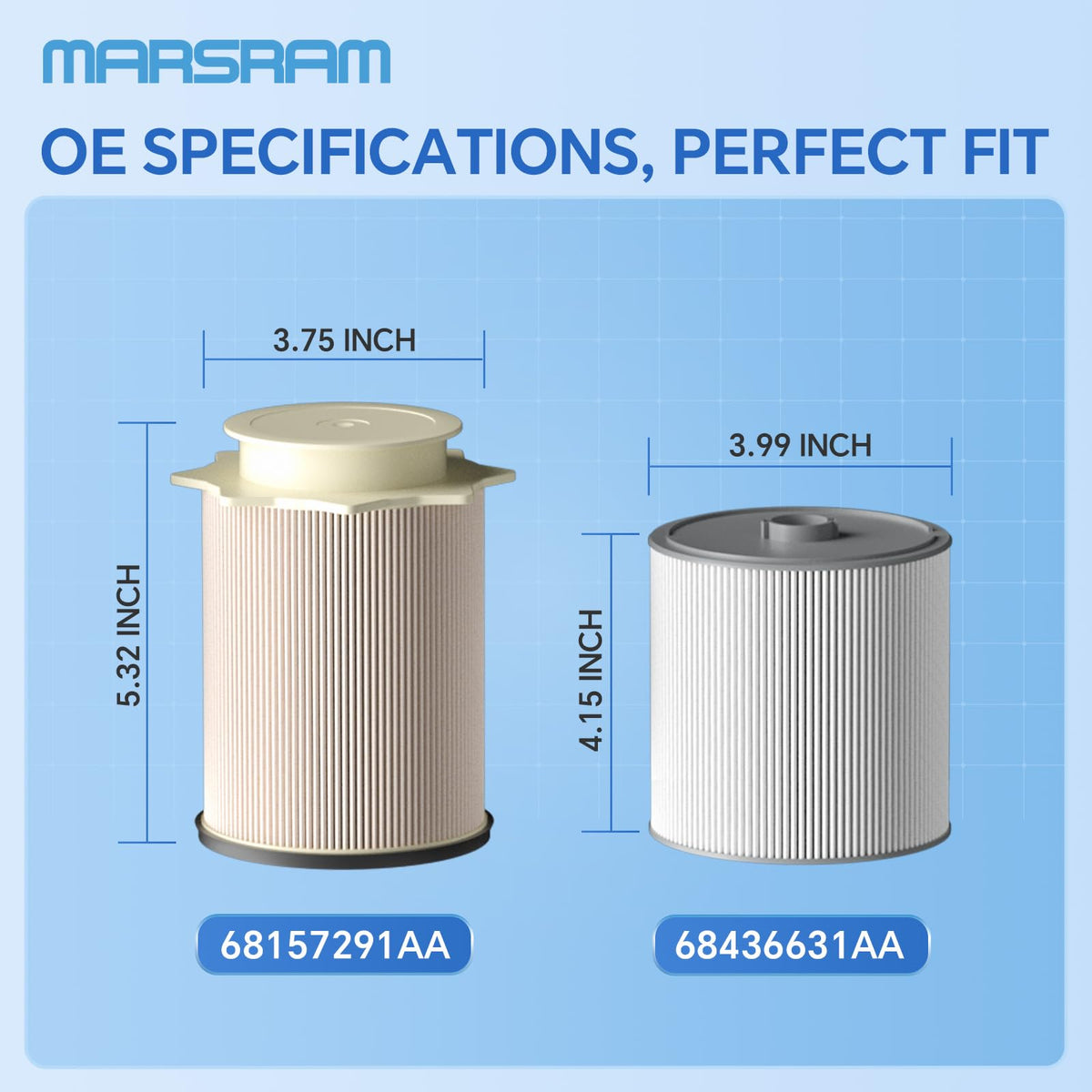 Marsram packaging and includes showing ready-to-install components