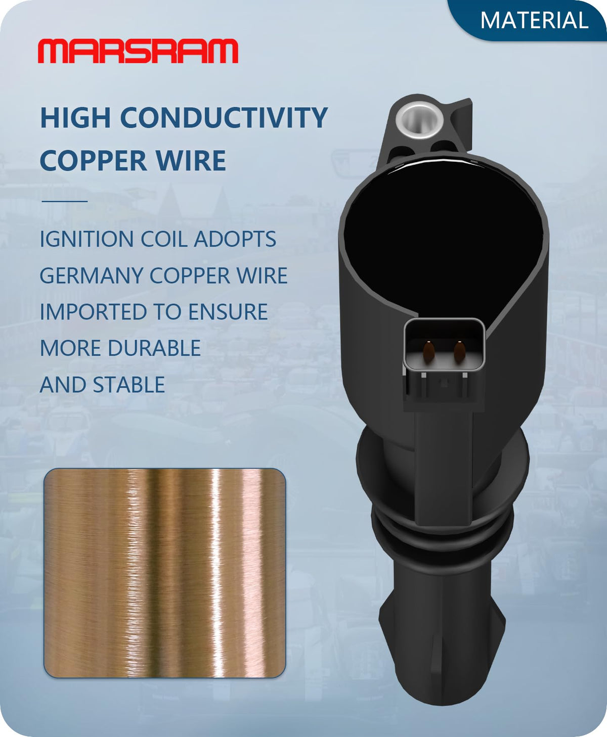 Marsram coil beside a coin illustrating compact size and correct form factor for fitment