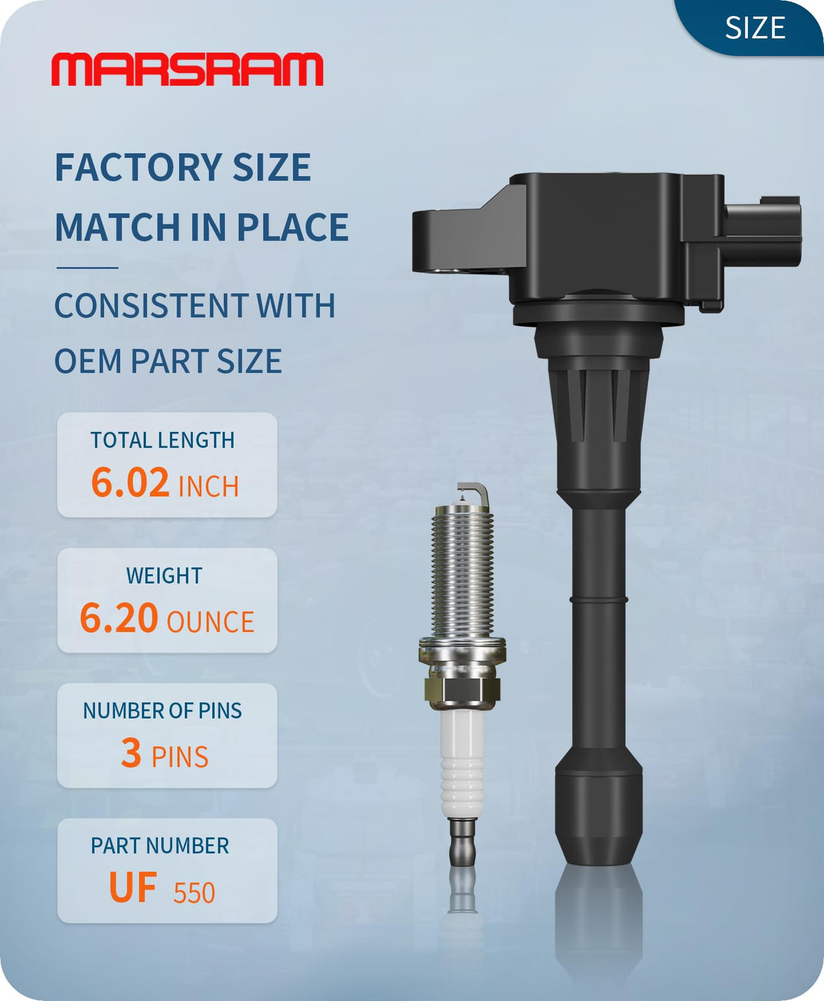marsram spark plug threads and electrodes, accurate fit and corrosion resistance